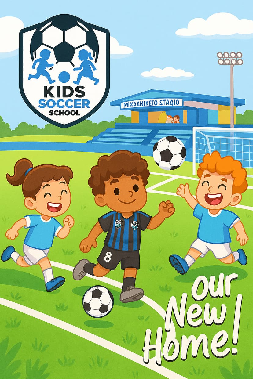 Kids playing soccer on field